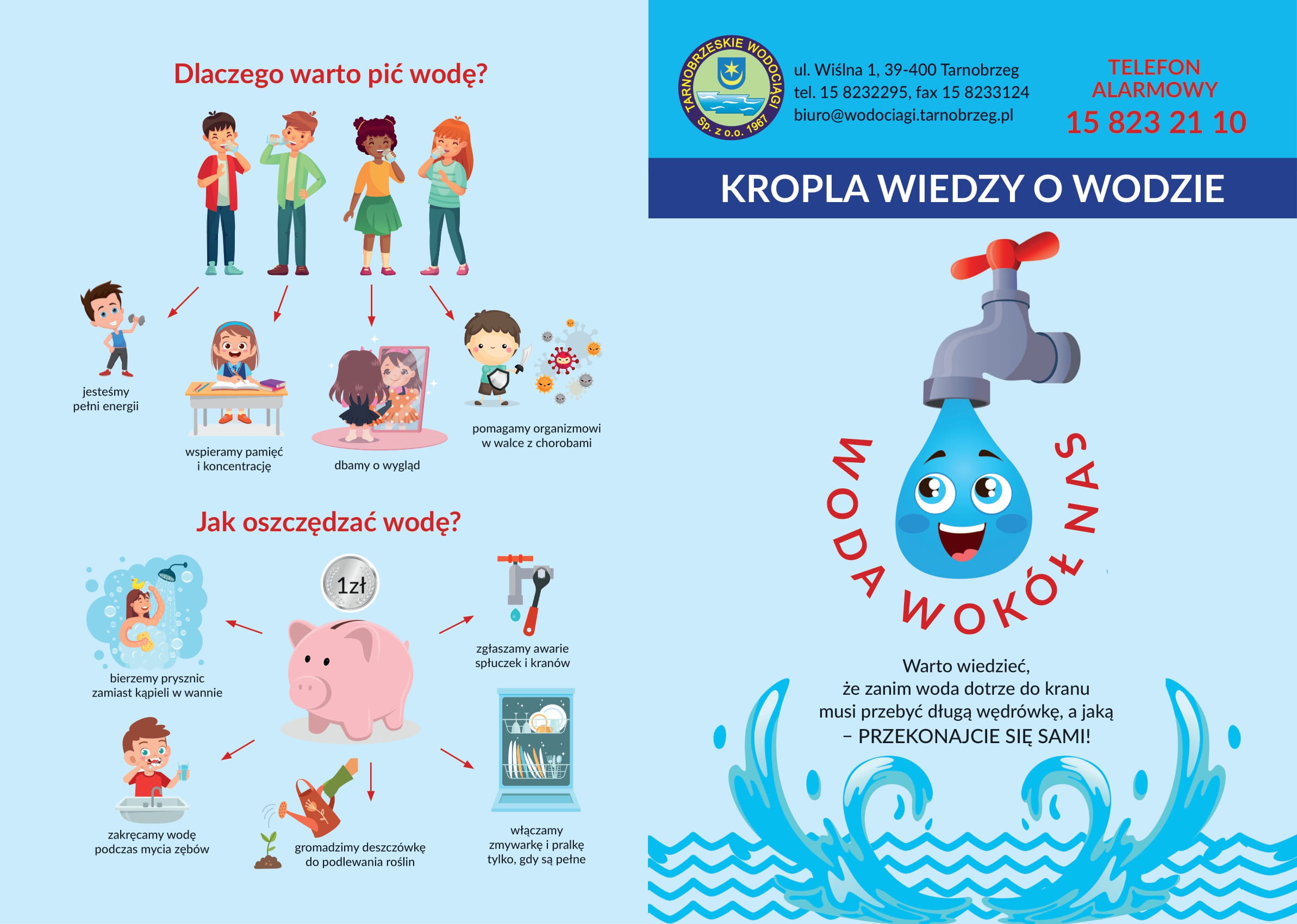 Tarnobrzeskie Wodociągi powróciły od realizacji kampanii edukacyjnych dla najmłodszych – pod hasłem „Kropla wiedzy o wodzie"
